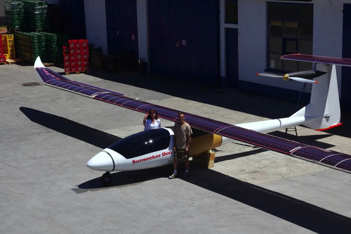 The Sunseeker Duo is billed as the world's first two-passenger solar aircraft