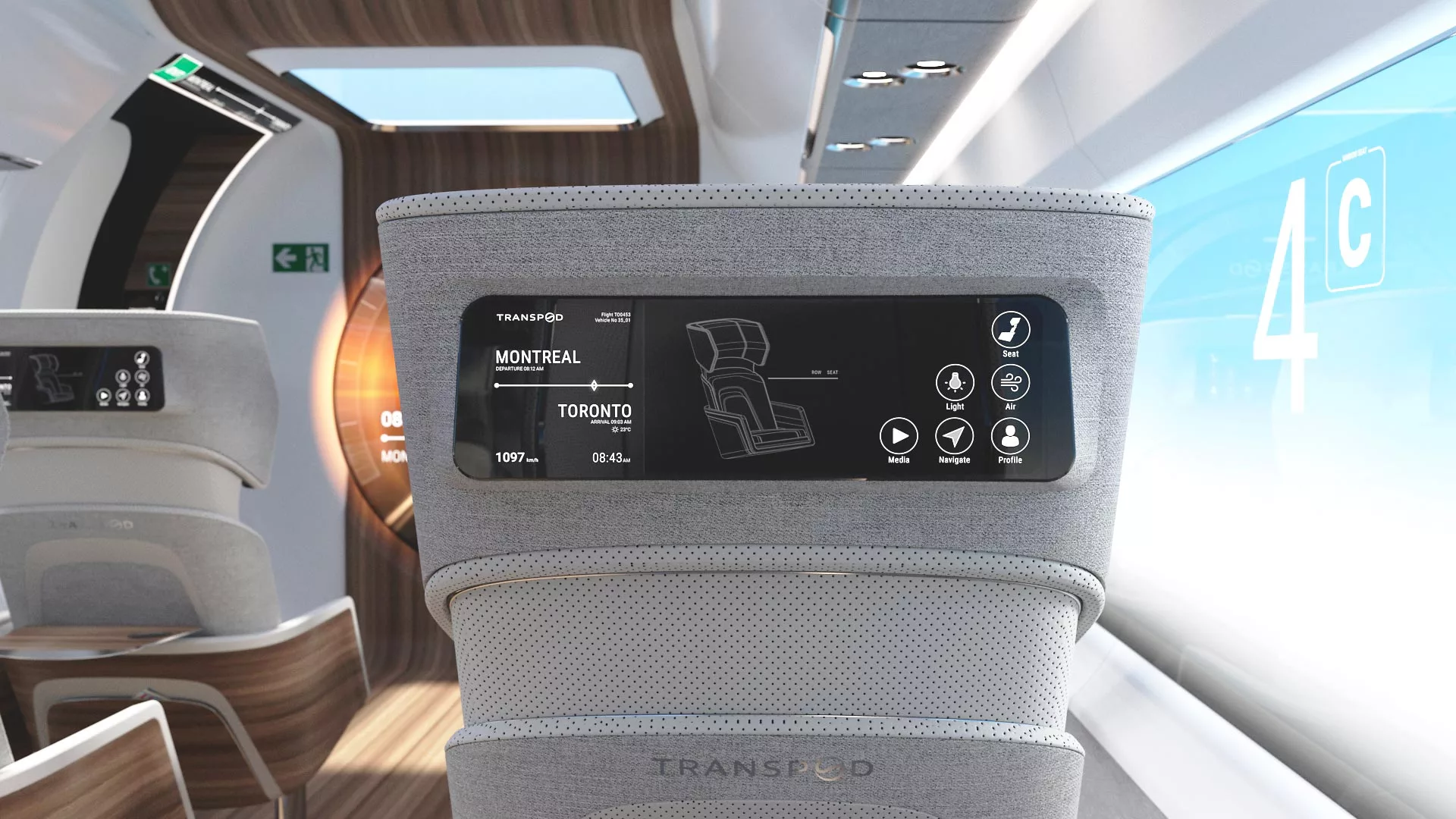 There'll be sick touchscreens in the seats, if you're fast enough to enjoy them before you get there