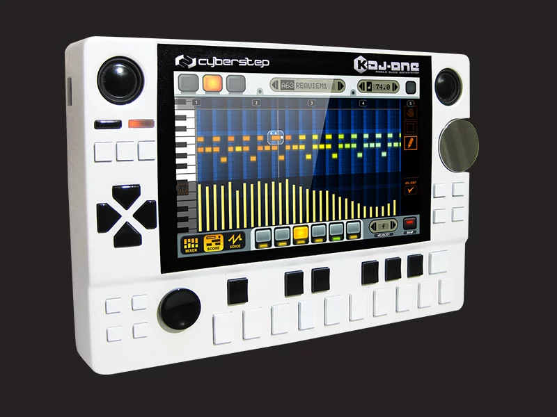 A 5-inch, 800 x 480 resolution touchscreen display dominates the upper face