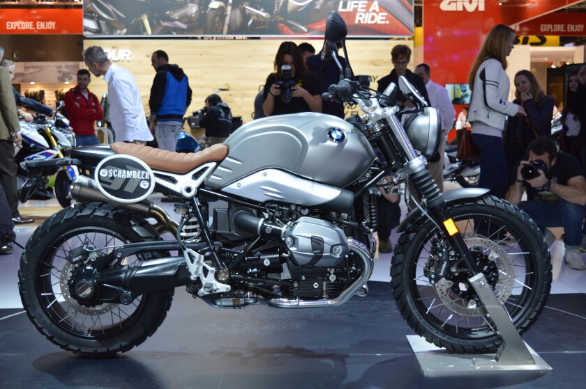 The new BMW R nine T at the EICMA show in Milan.