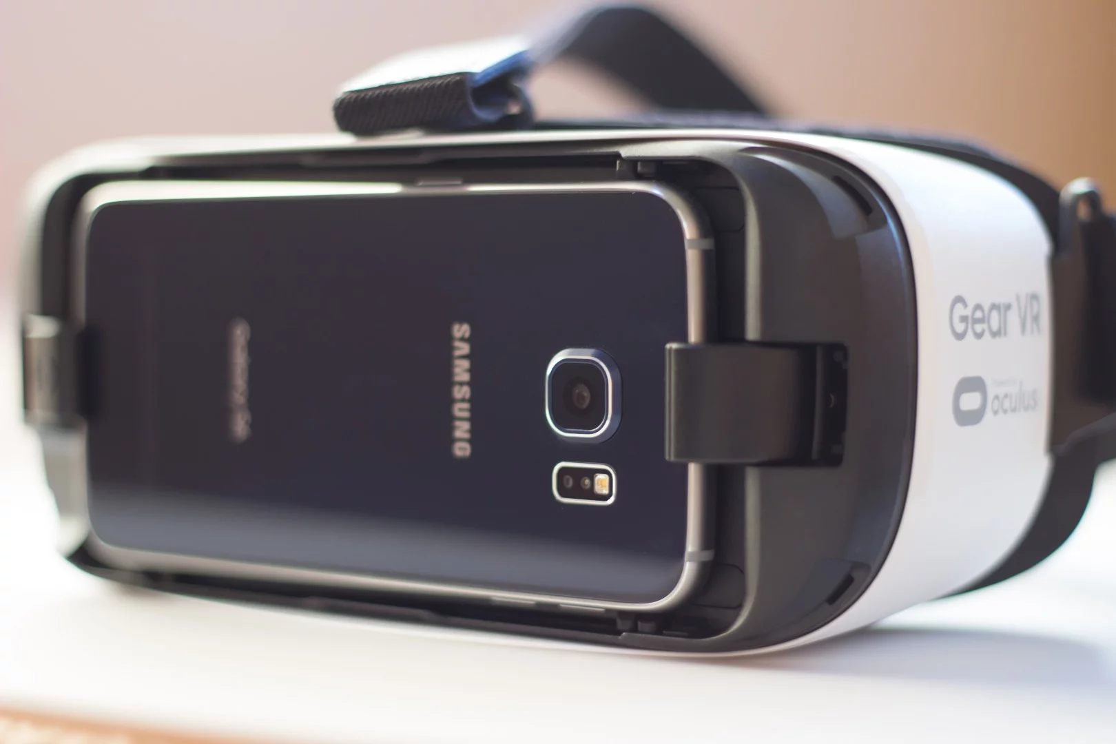 The smaller Galaxy S6 inside the Gear VR