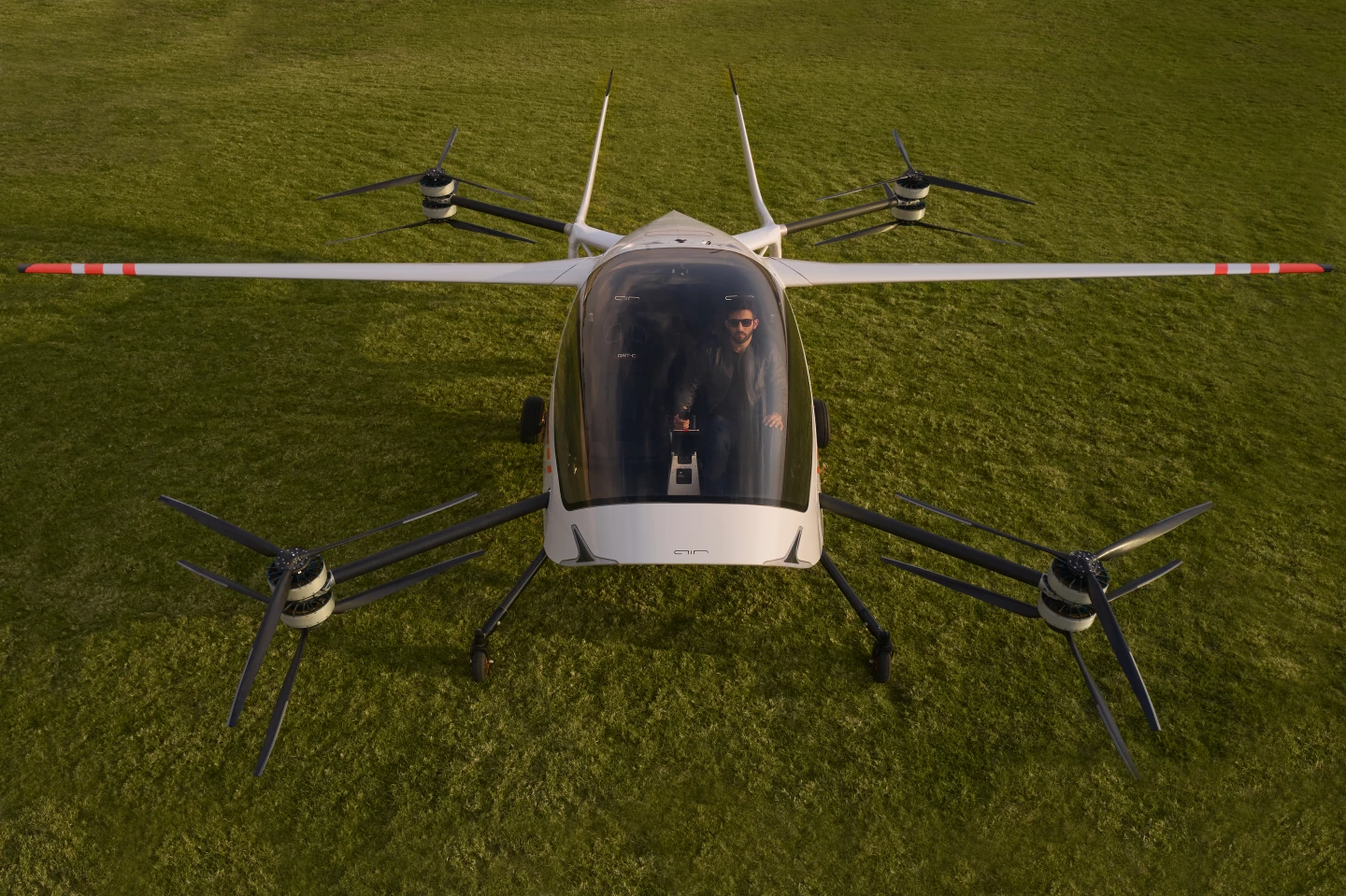 The Air One features eight electric rotors and a quad battery for full redundancy