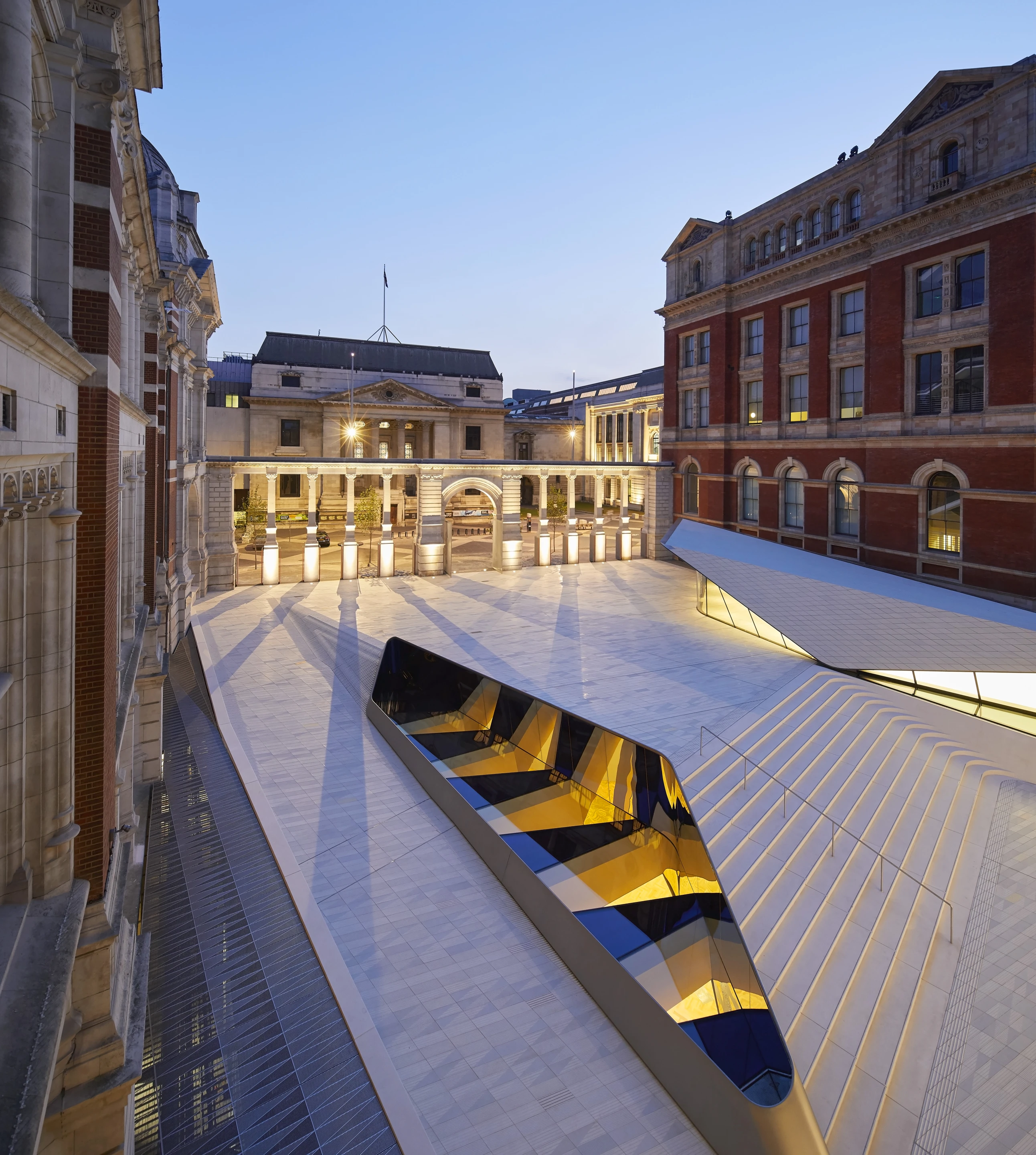 The V&A Exhibition Road Quarter was built into a courtyard space between heritage-listed buildings