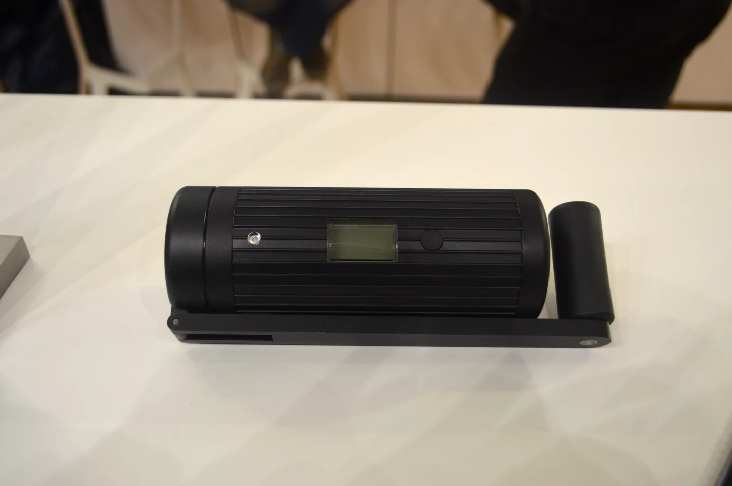 The crank folds up for storage