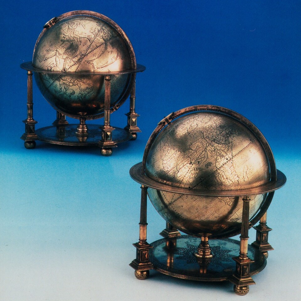 The most valuable scientific instrument to sell at auction is this pair of terrestrial and celestial globes auctioned by Christie's (London) in October, 1991. The pair of gilt-metal globes were once owned by Sultan Murad III (1546 – 1595) of the Ottoman Empire (1299-1922). They are believed to have been created in the workshops of Gerardus Mercator.