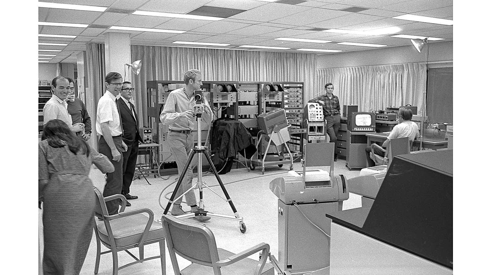 The ARC team rehearsing for the 1968 demo (Image: SRI International)