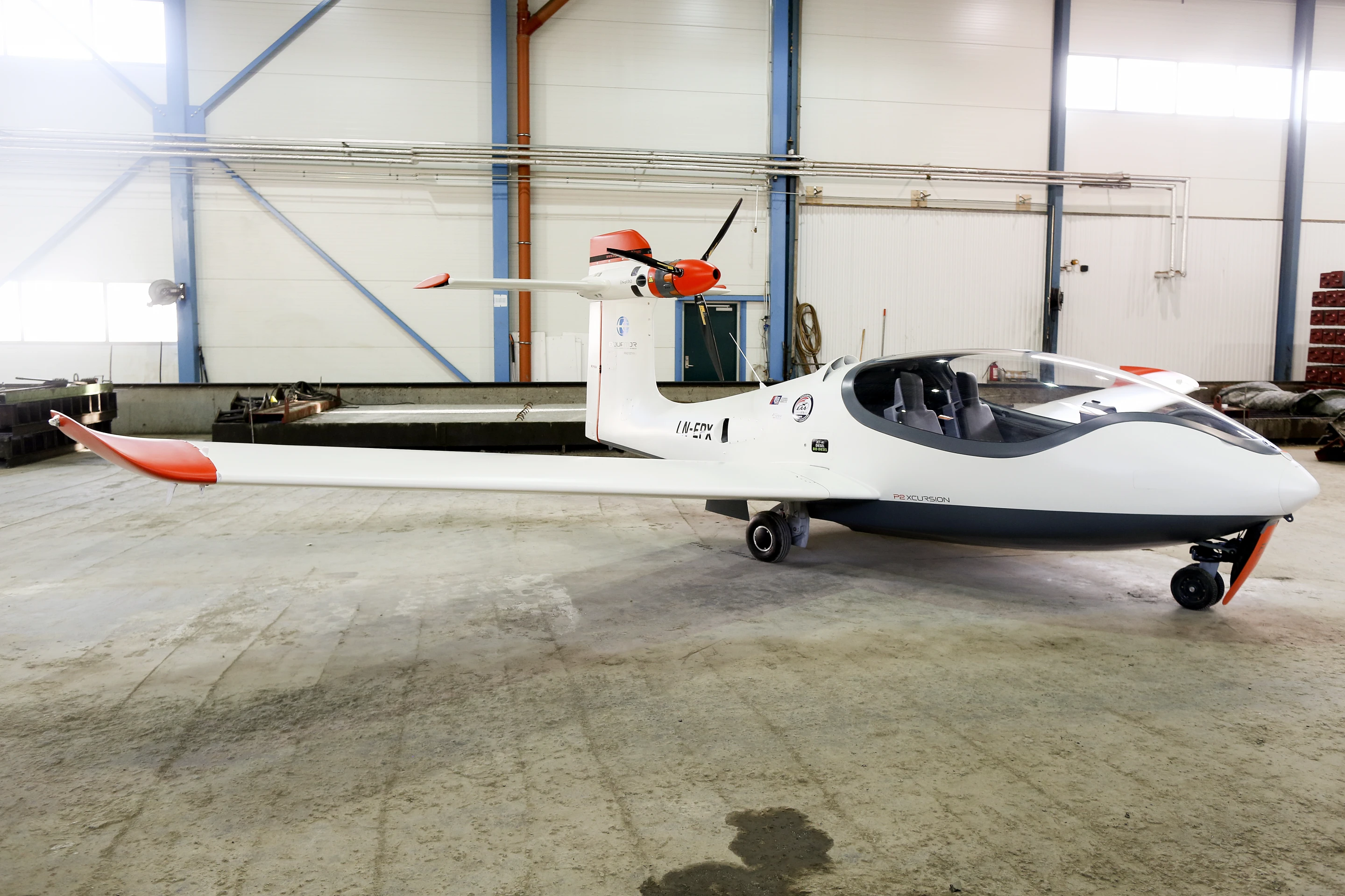 The P2 Xcursion in its hangar