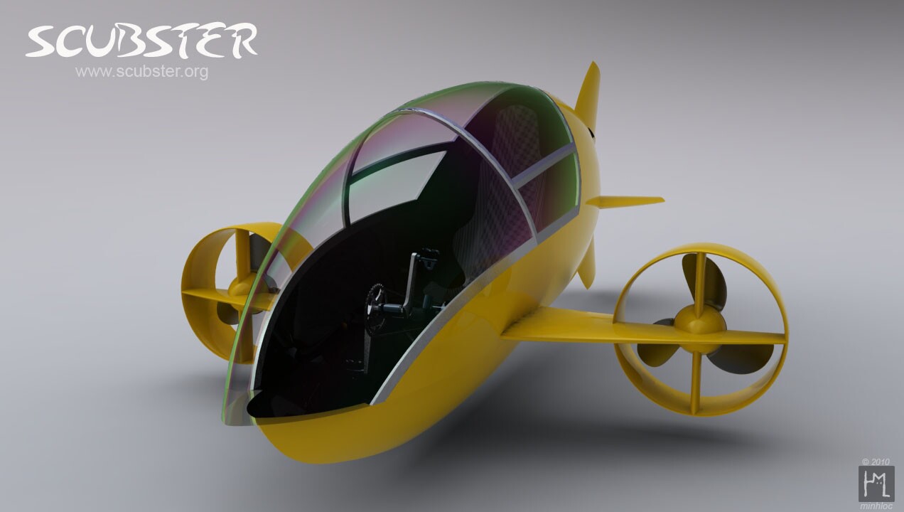 Power from the pedals turns propellers on each side of the Scubster
