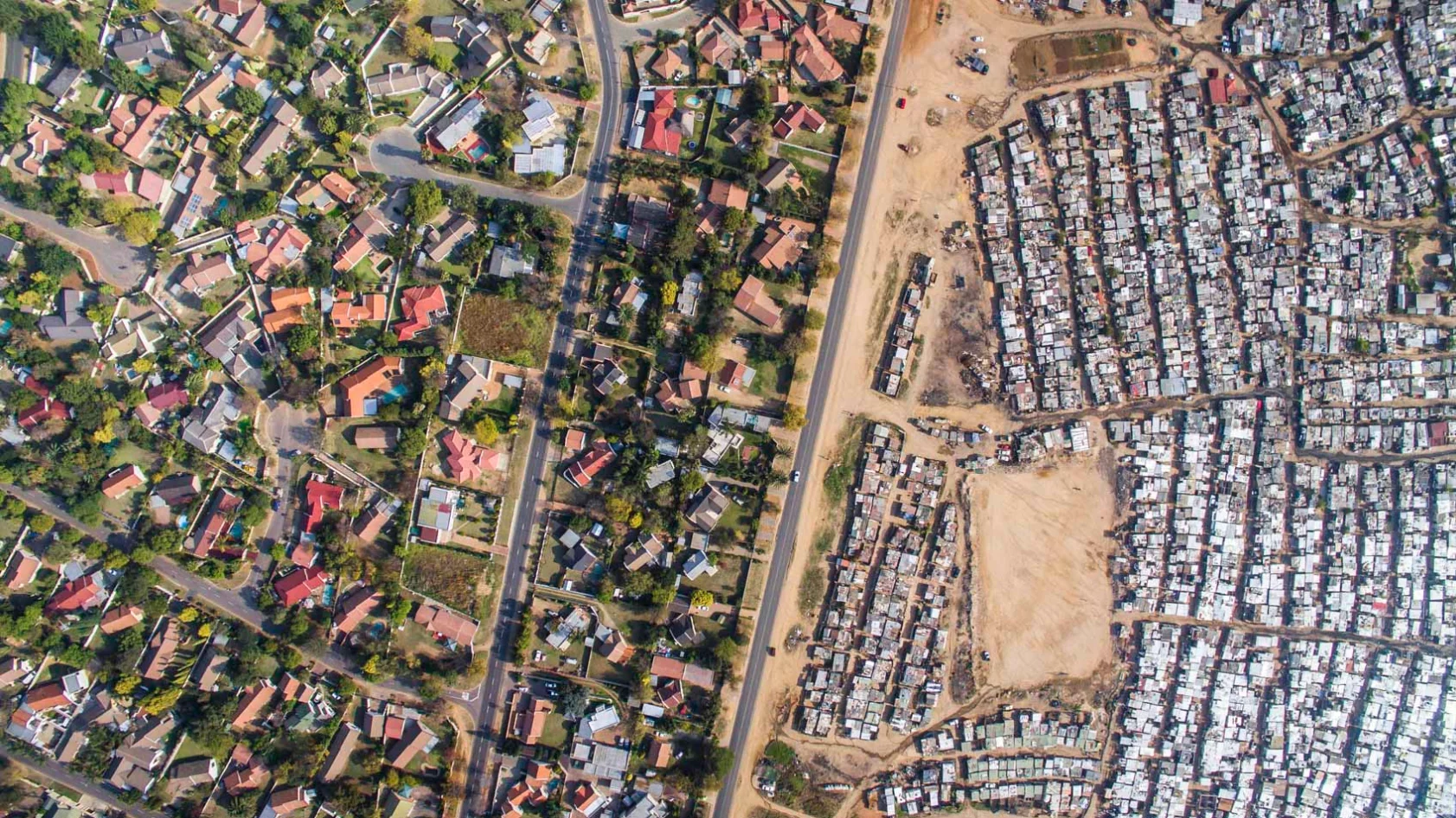 The fringes of the Kya Sands informal settlement in Johannesburg, South Africa