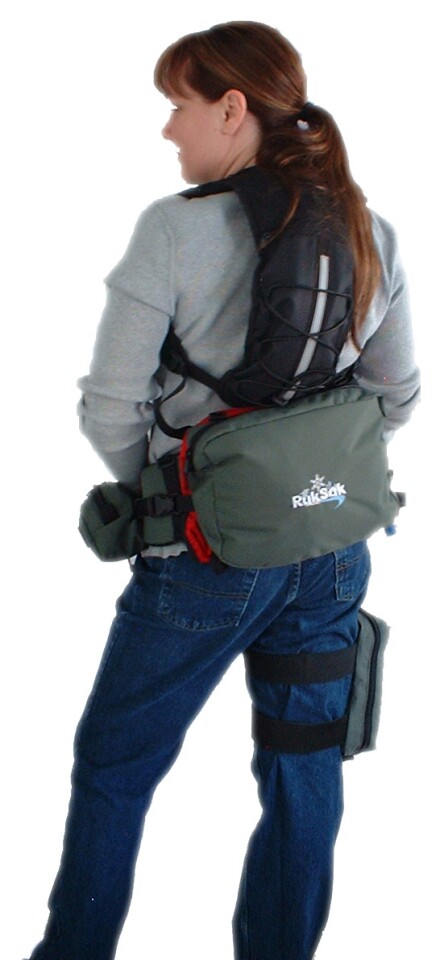 The individual pouches can be worn around the waist and leg