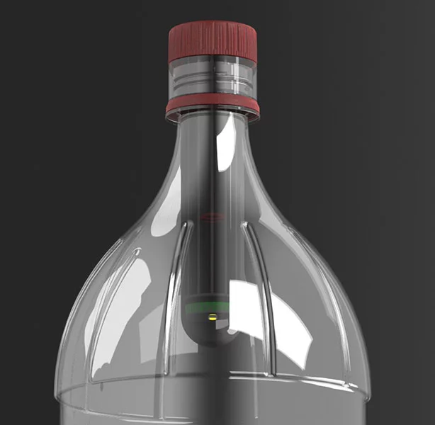 The Lightie is shaped to fit right into the neck of a standard soda bottle (Image: The Lightie)
