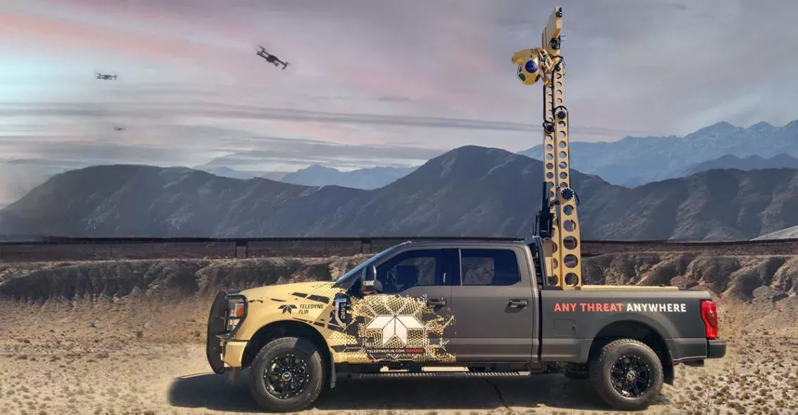 The Teledyne LVSS mounts on a Ford pickup
