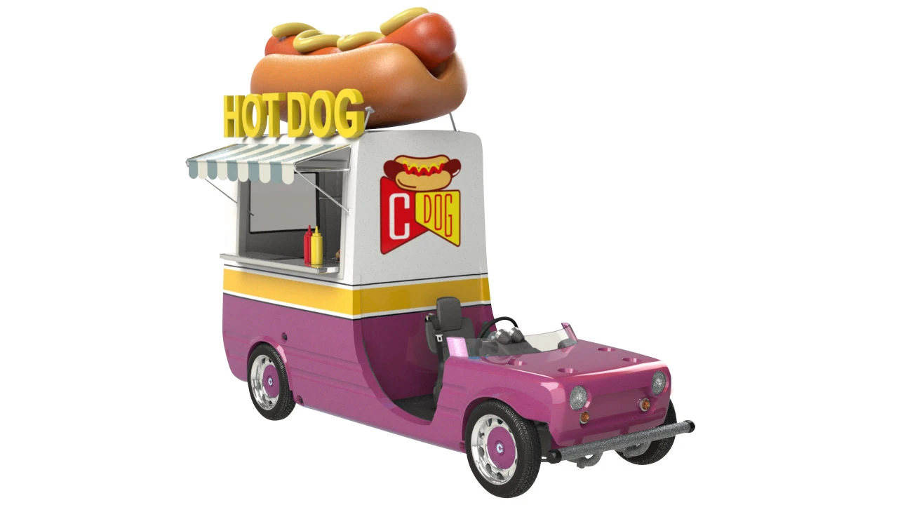 A Camatte Vision hot-dog van