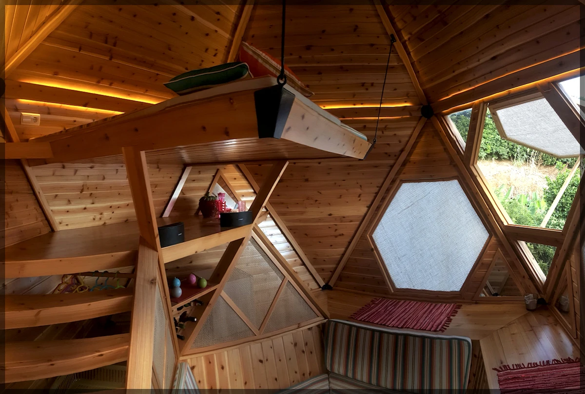 The EcoPods are based on stilts made from recycled electricity poles