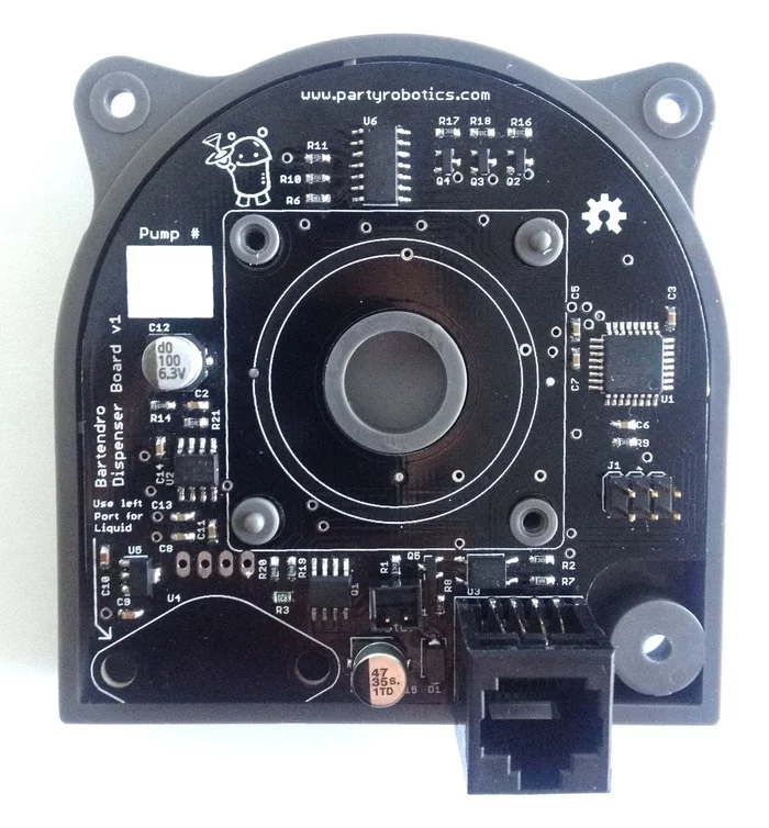 The custom dispenser for the Bartendro