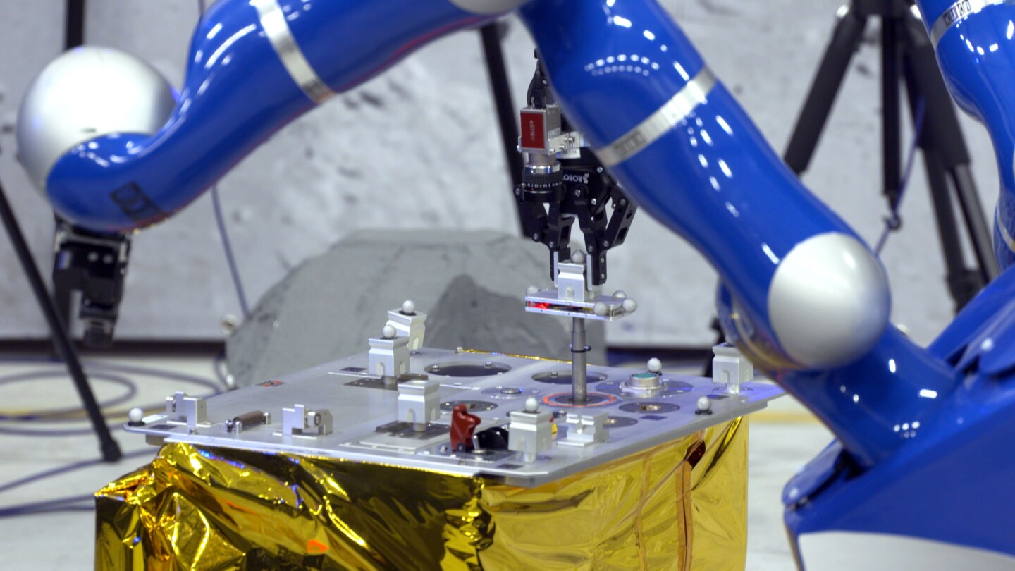 The rover's arms are fitted with special sensors that translate resistance to the operator's joystick aboard the ISS
