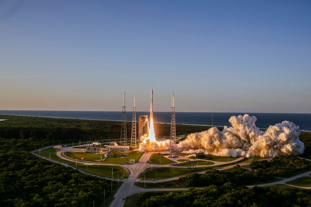 The OSIRIS-REx spacecraft takes off aboard an Atlas V rocket