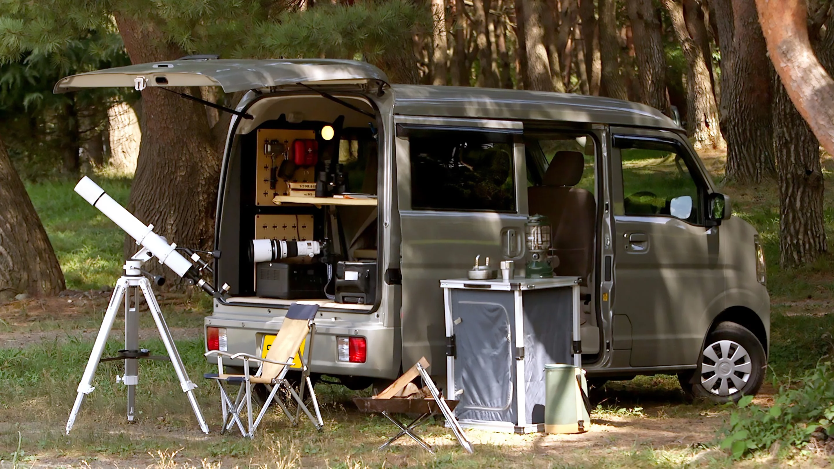 Preparing to enjoy the stars while tiny camping