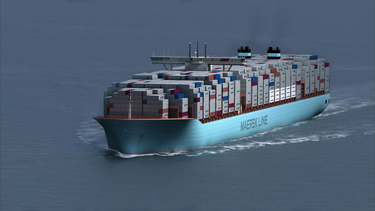 The TripleE Maersk container ship will be the world's largest ship and