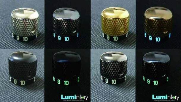 Luminlay's MA19 series glow-in-the-dark guitar knobs