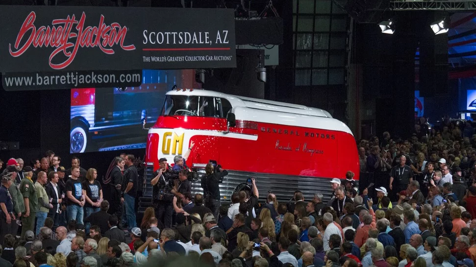 The $4 million 1950 General Motors Futurliner certainly stands out in a crowd.
