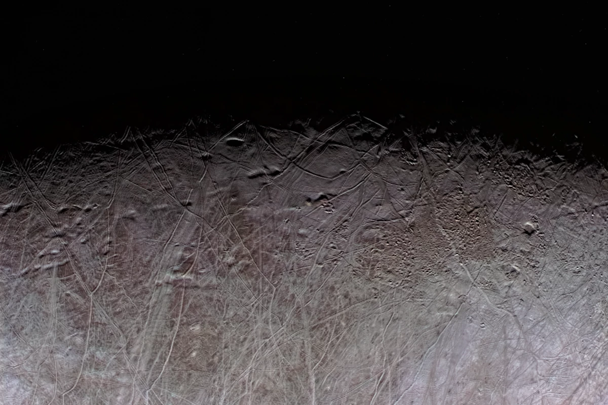 Color-enhanced image of the Jovian moon Europa