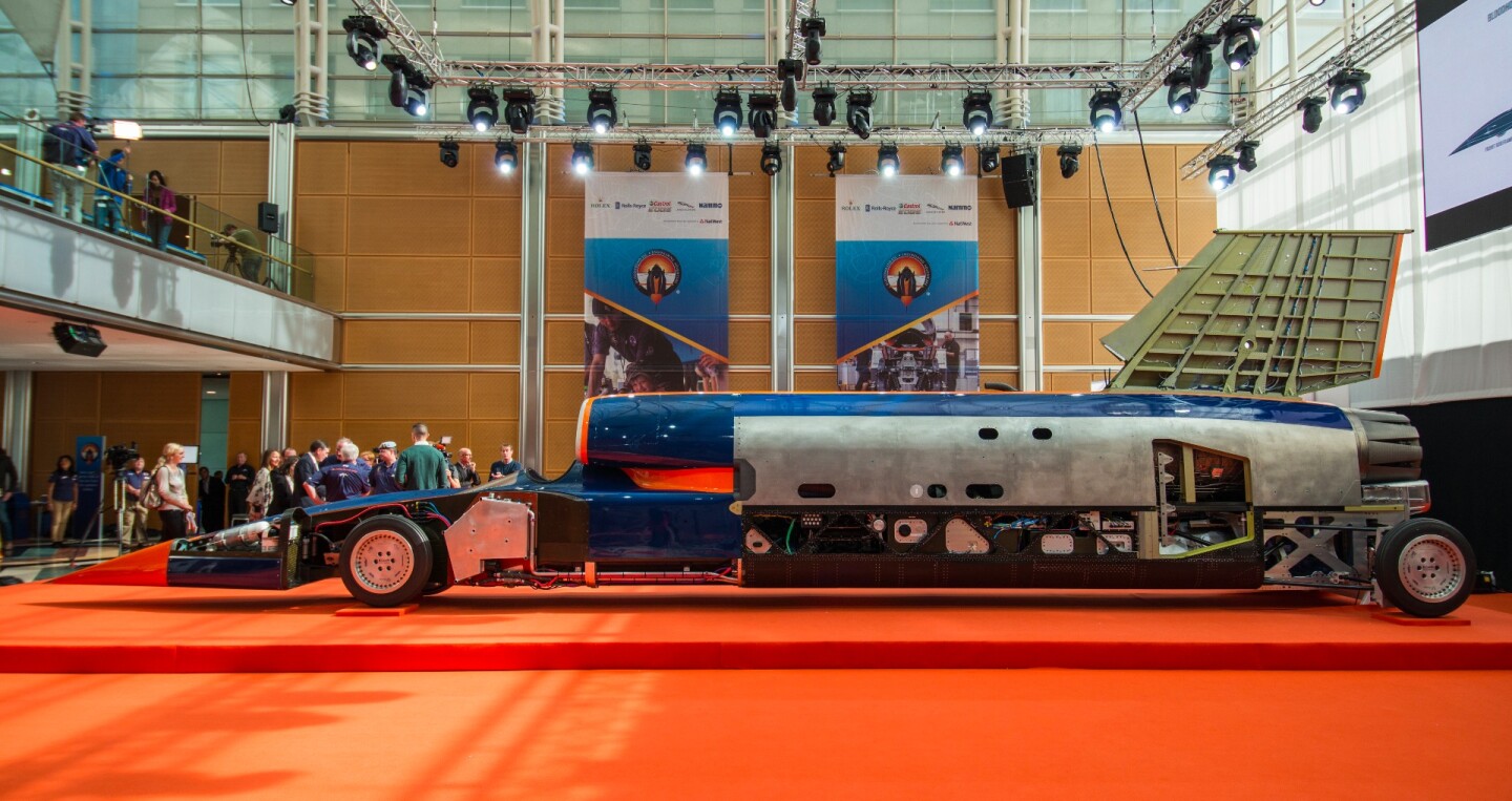 The exposed side of Bloodhound SSC was the main attraction of the event