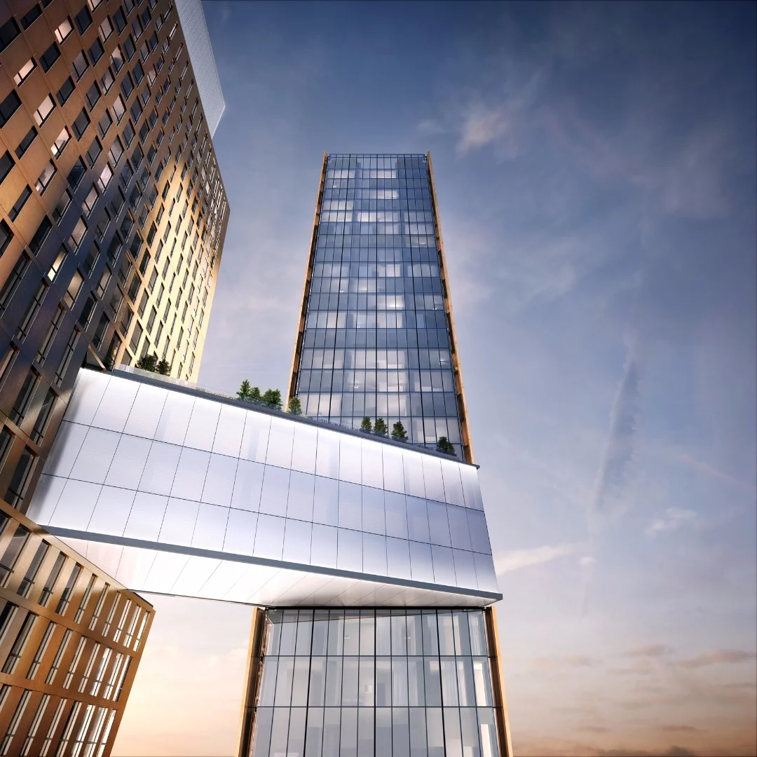 A sky bridge will link the towers