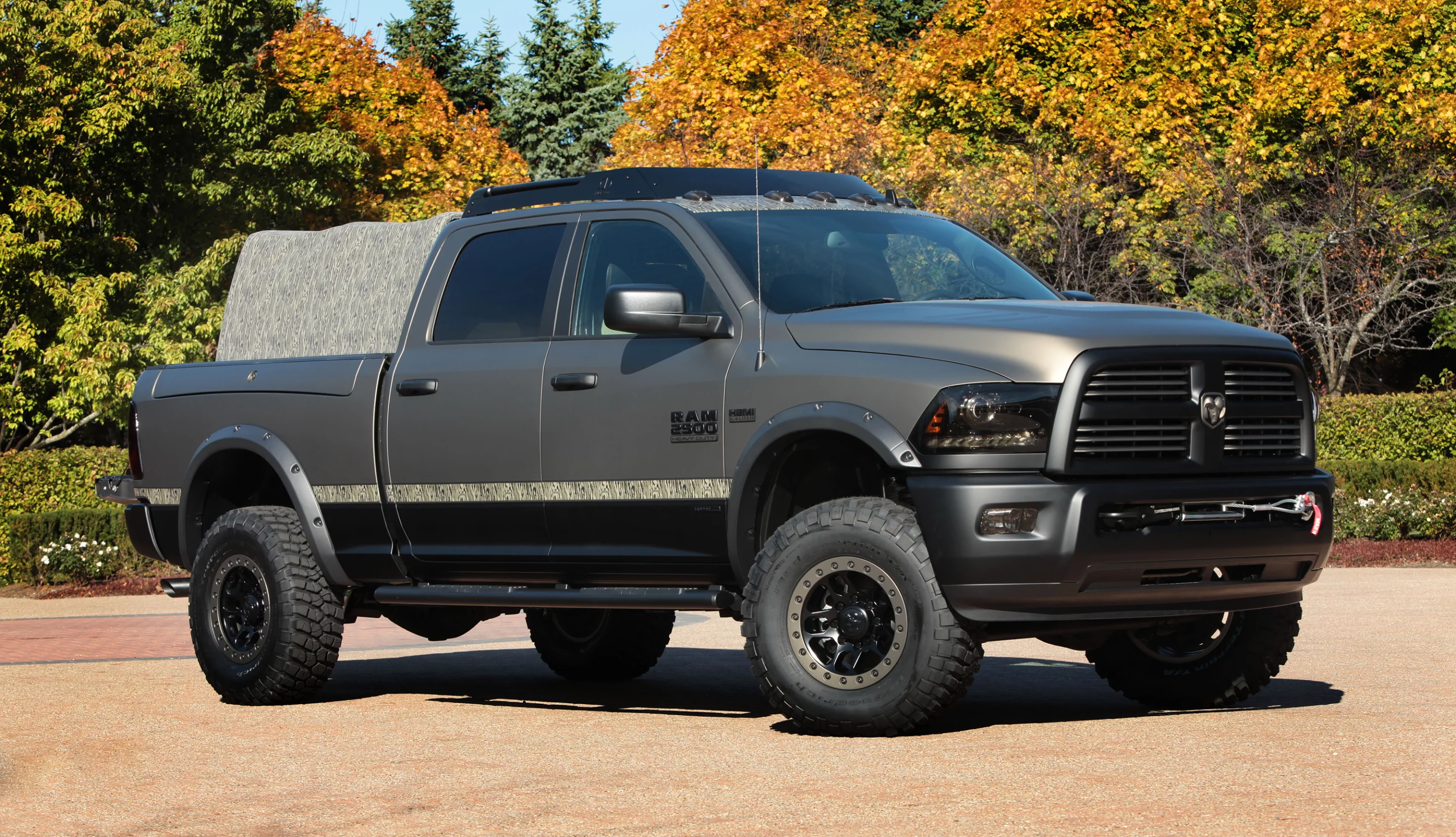 The Ram 2500 Outdoorsman is finished in a special camouflage paintjob