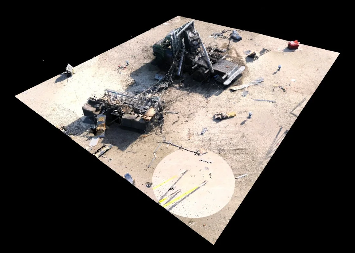 ZScape holograms of 3D data captured from HD Laser Scanning allow forensic examination and presentation of accident or crime scenes (Image: Zebra Imaging, Leica Geosystems & Precision Simulations, Inc)