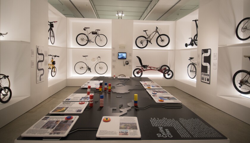 Potential bikes on display in the Future Bikes section of the exhibition