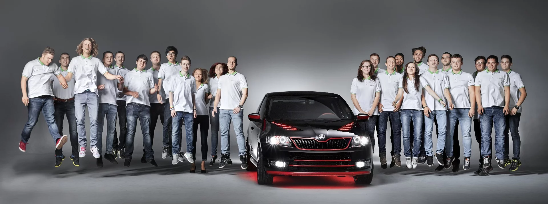 The Skoda Students alongside their creation