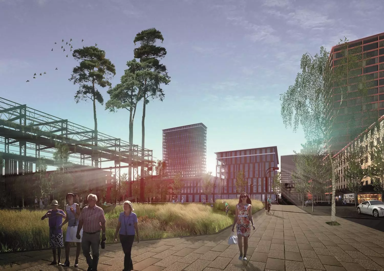 MVRDV's redevelopment calls for a complete redesign of the former factory complex – a large area that covers 58 hectares (143 acres) – into an upmarket and affluent mixed-use area (Image: MVDRV)