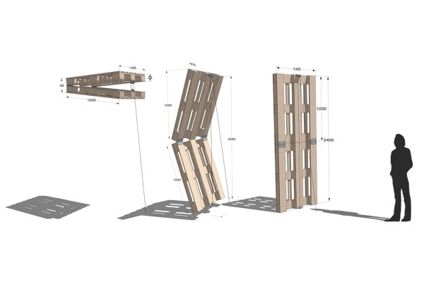 AME-LOT student housing features wooden pallets that can geometrically change shape(Image by Malka Architecture)