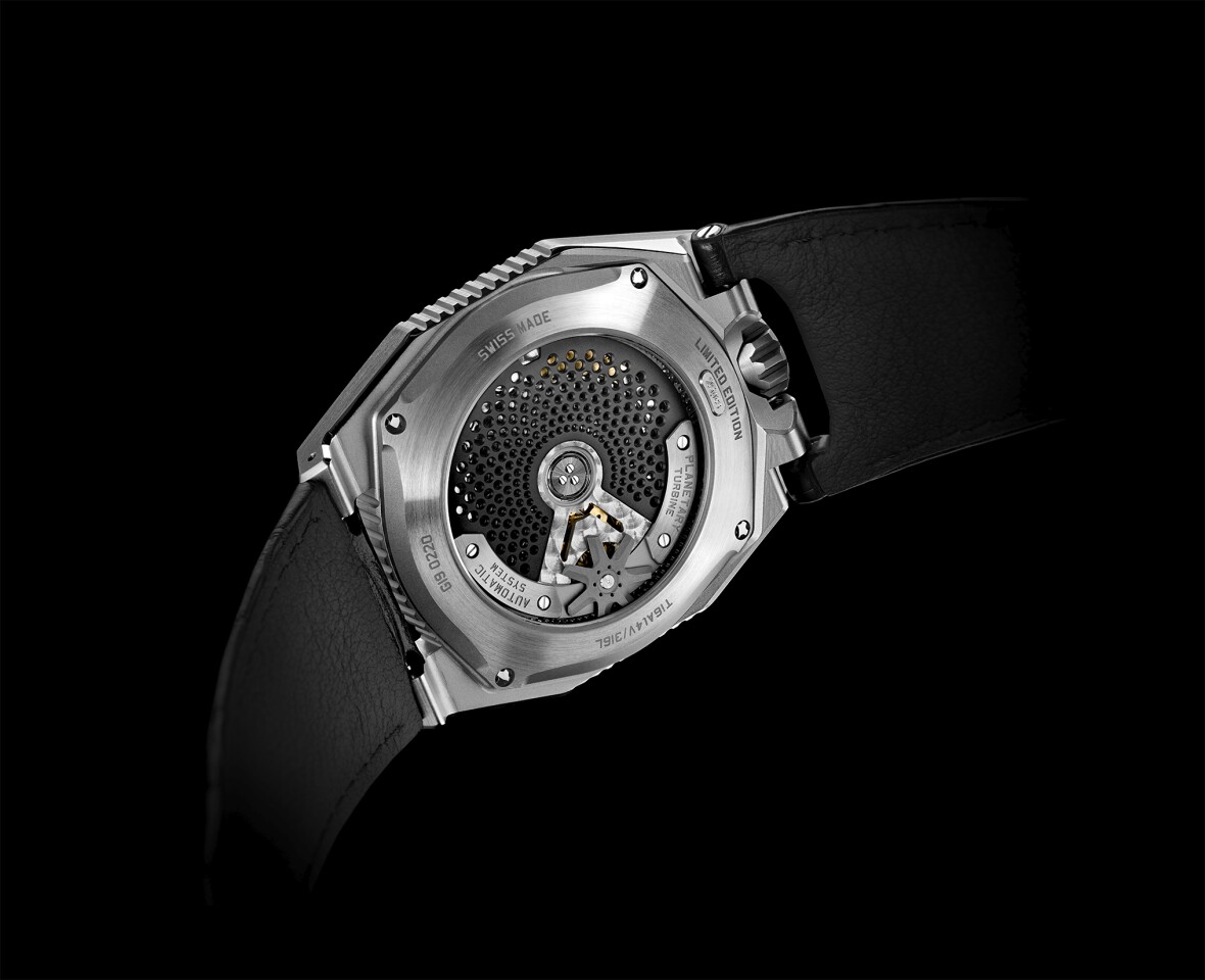 The Urwerk UR-100 SpaceTime Iron reverse