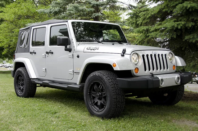 The Jeep Wrangler Sahara reference vehicle does a vanity shot