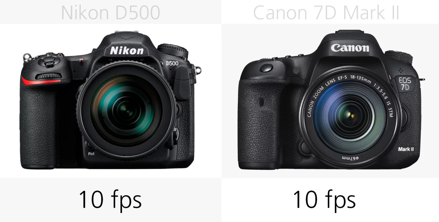 Continious shooting comparison of the Nikon D500 and Canon 7D Mark II