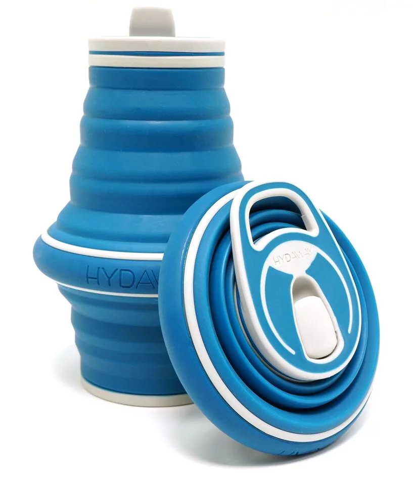 After you're done drinking, the Hydaway bottle collapses in seconds