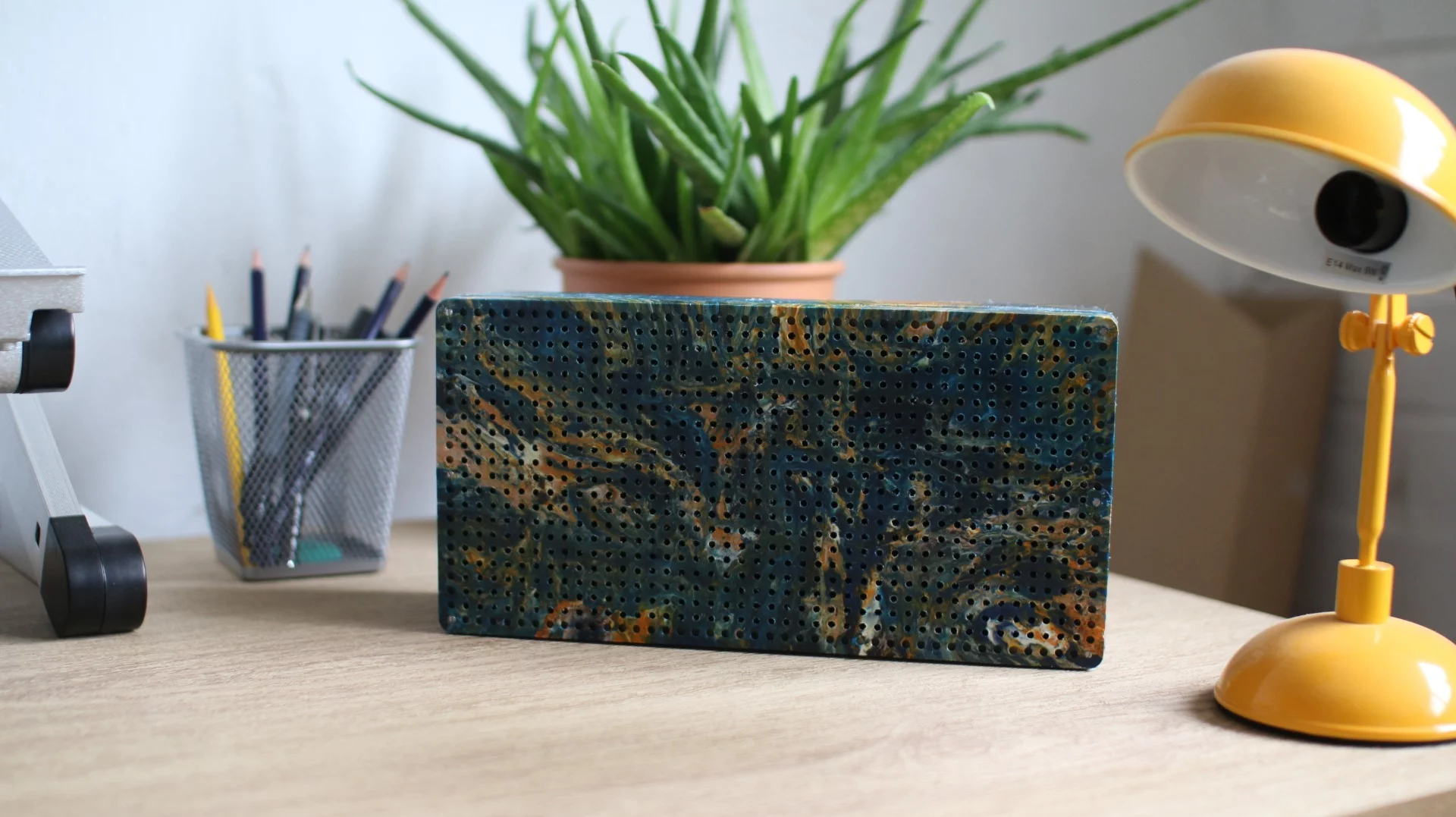 The Gomi speaker is made using plastic waste that is not accepted for recycling by UK municipalities