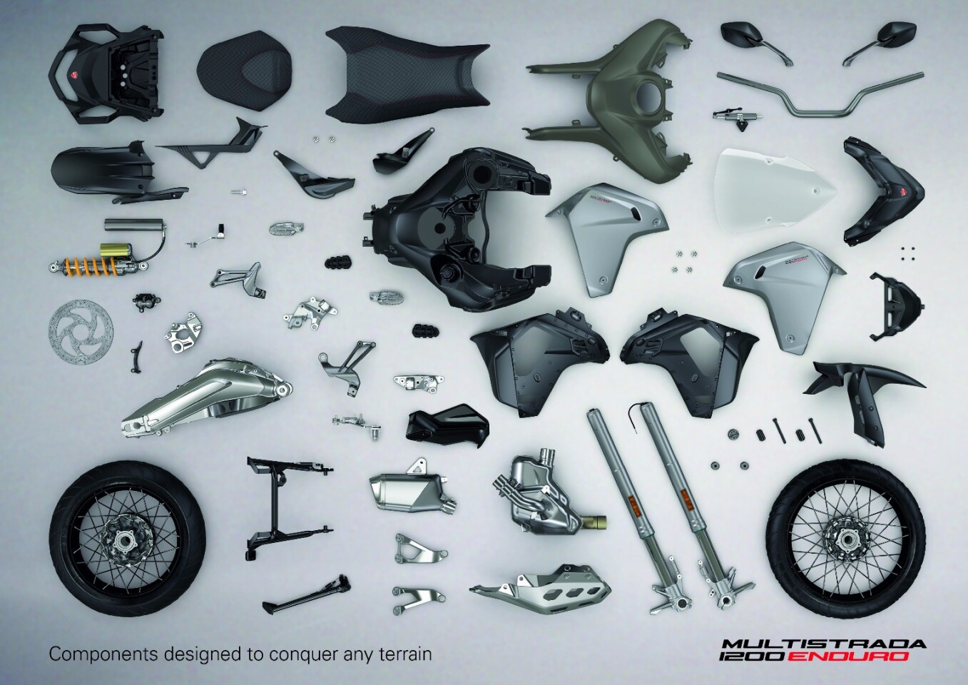 A look at some of the new pieces Ducati created for the Enduro