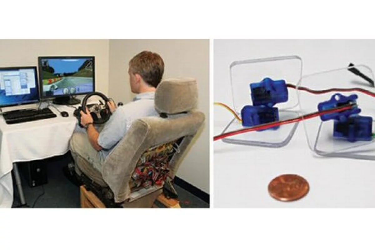 Researchers from Yale's School of Engineering have installed some teeny motors inside a driver's seat to provide physical stimulus to advise of the approach of other vehicles.