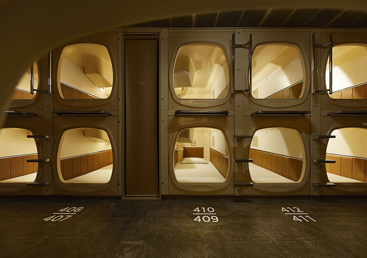 Each capsule hotel room in °C measures just 110 x 220 x 110 cm (3.6 x 6.8 x 3.6 ft)
