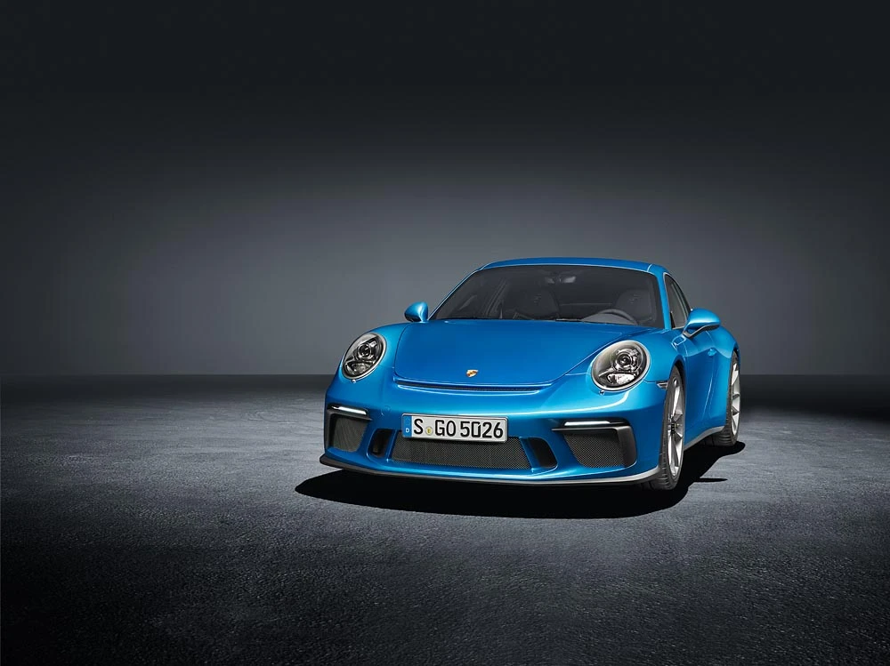 The nose of the GT3 with Touring Package is largely unchanged from standard