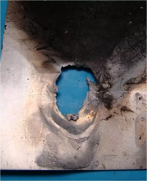 The Gamma laser was tested against the skin and components of a BQM-7 drone