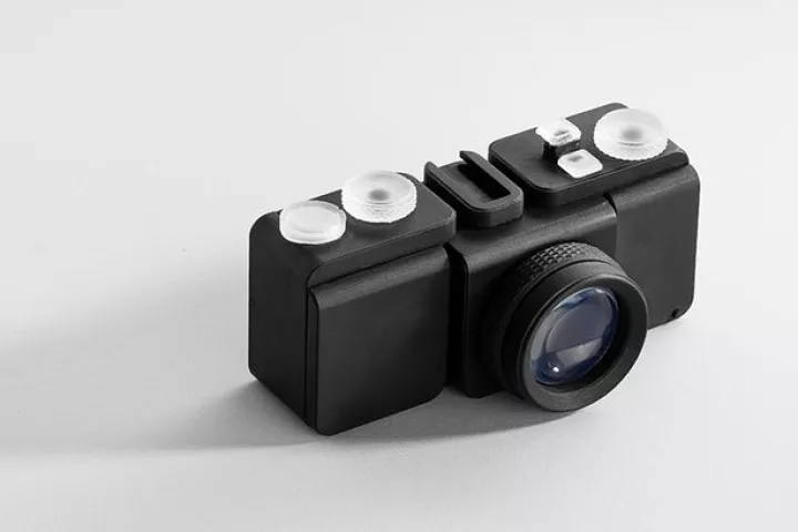 The fully 3D-printed SLO camera designed and printed by Amos Dudley
