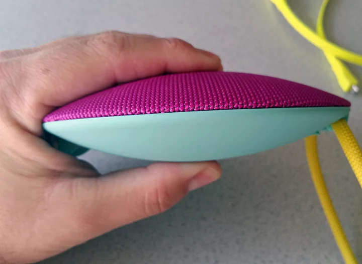 The Ultimate Ears Roll speaker is sleek like a saucer, dashing like a discus