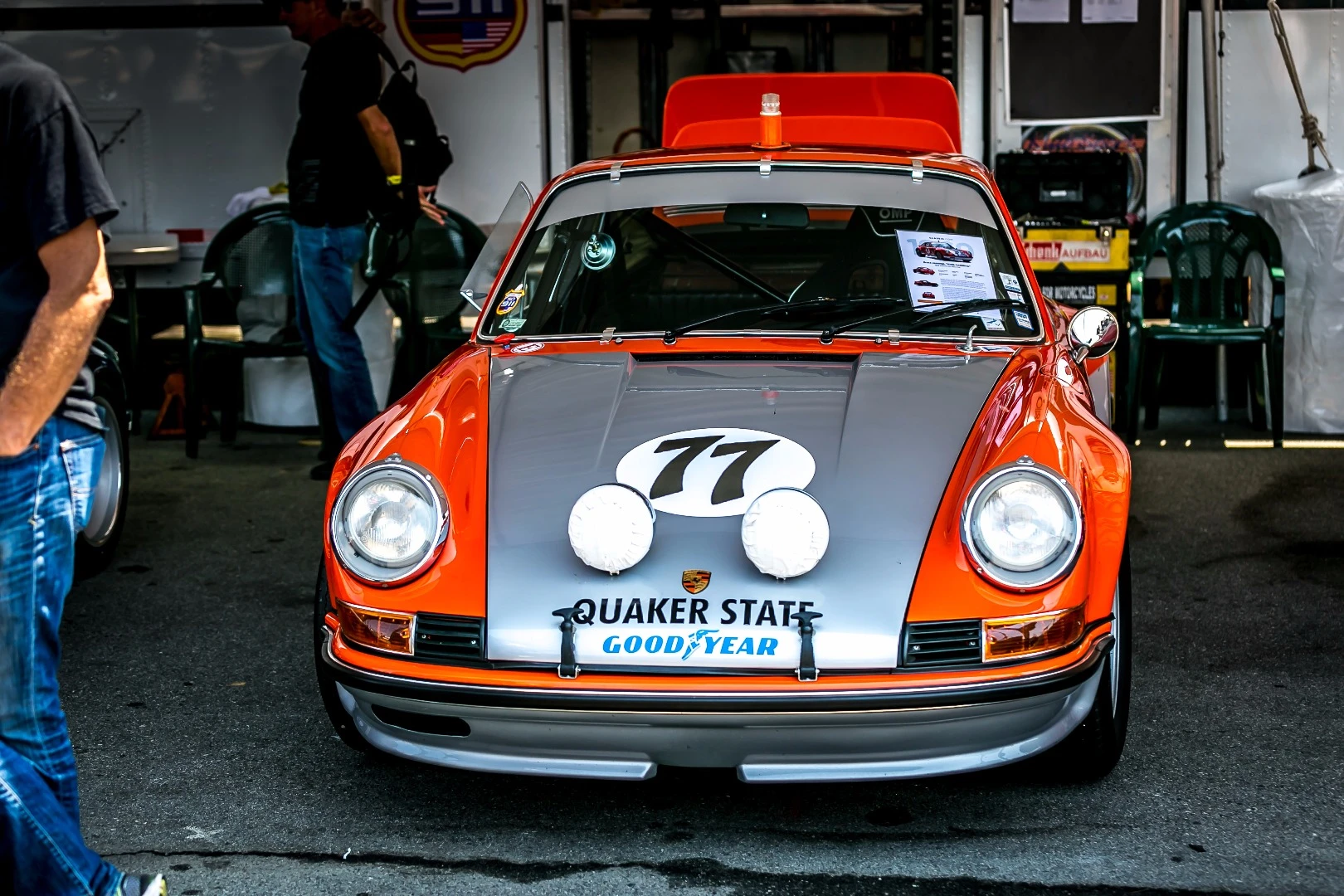 One of many Porsche 911's to grace the playing field