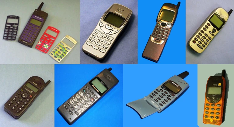 Selection of 2G cell phones from the 1991 -2006 (Images: University of Salford)