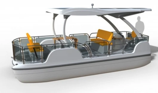 Loon solar powered pontoon boat