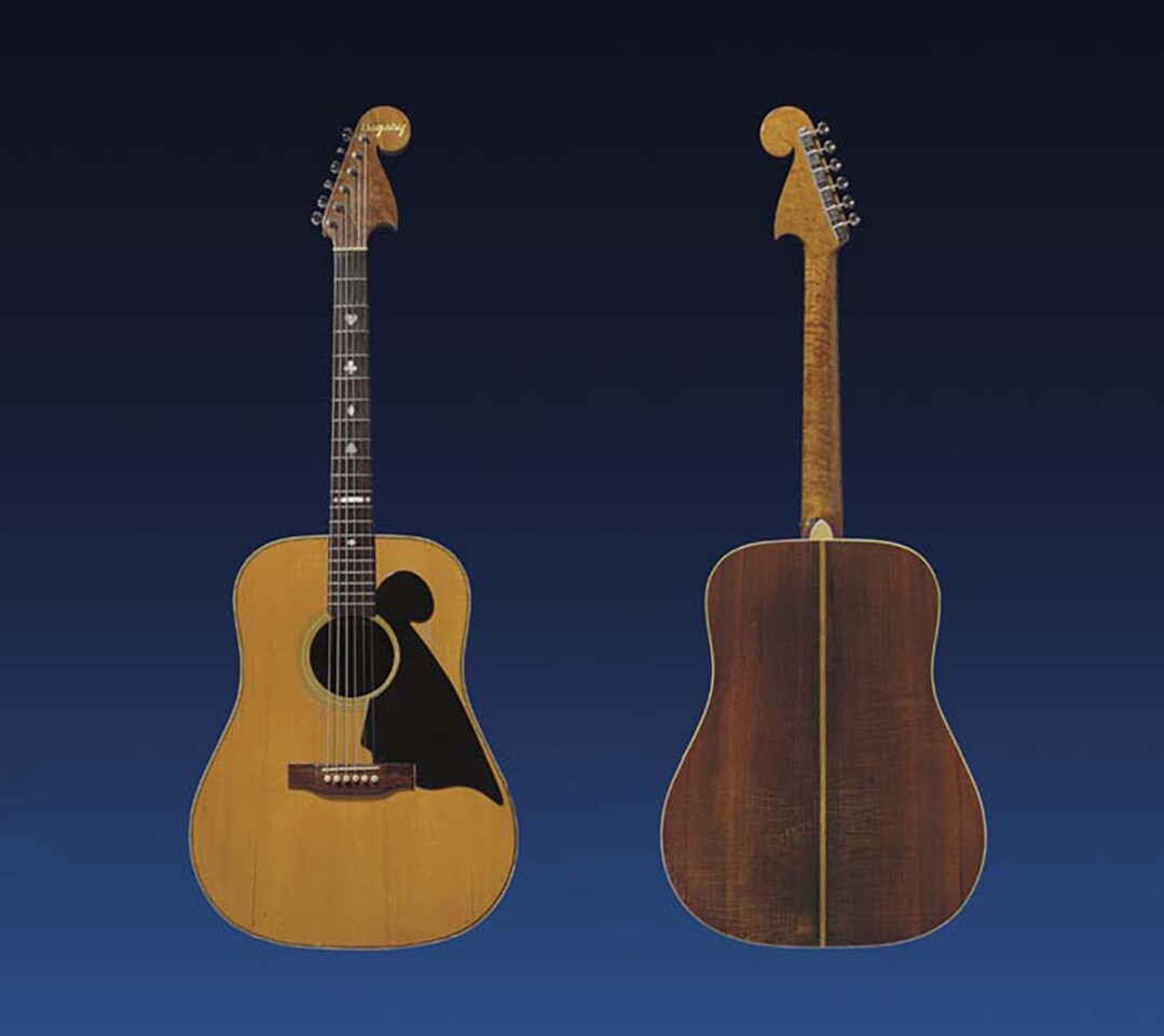 The Martin Dreadnought D–28 which was used by Merle Travis throughout most of his career. Country artist, Merle Travis, purchased the third Bigsby Birdseye Maple Solid Body Electric Guitar from Luthier, engineer and inventor Paul Bigsby in 1949 and was so impressed by the neck on the guitar that he asked Bigsby to replace the neck on his Brazilian Rosewood Martin Dreadnought D–28 with something similar. Travis used the resultant guitar throughout most of his career, also using it to compose such hits as one of the top selling songs and most-recorded songs of all time, Sixteen Tons, and Dark as a Dungeon. It sold for $264,000 at a Christies auctioned on 2 April, 2007